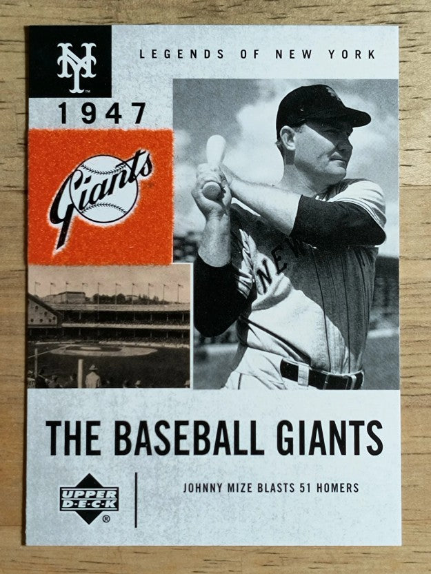 2001 Upper Deck Legends of NY #48 Johnny Mize BG
