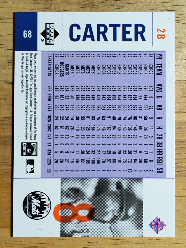 2001 Upper Deck Legends of NY #68 Gary Carter