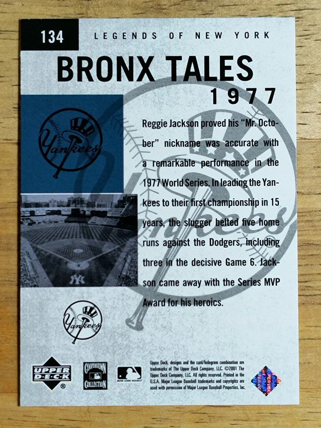 2001 Upper Deck Legends of NY #134 Reggie Jackson BT