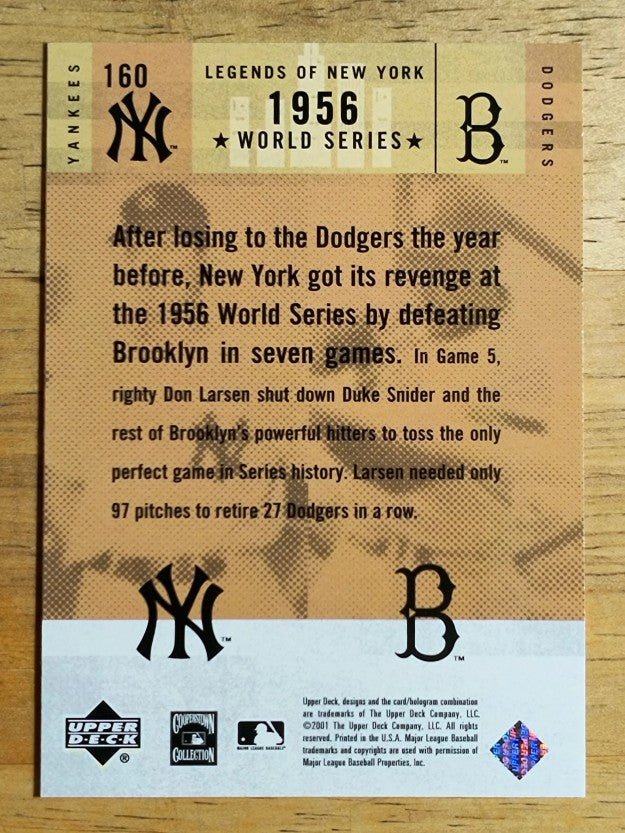 2001 Upper Deck Legends of NY #160 Don Larsen/Duke Snider