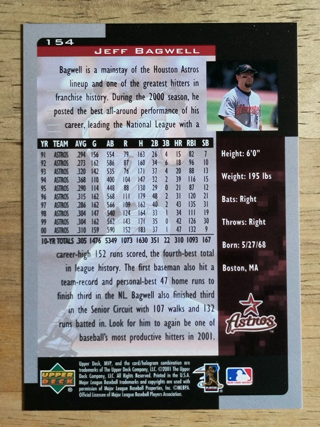 2001 Upper Deck MVP #154 Jeff Bagwell