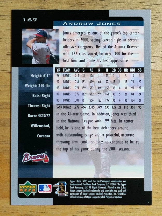 2001 Upper Deck MVP #167 Andruw Jones