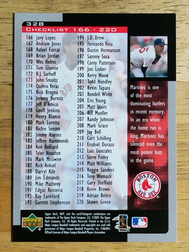 2001 Upper Deck MVP #328 Pedro Martinez CL