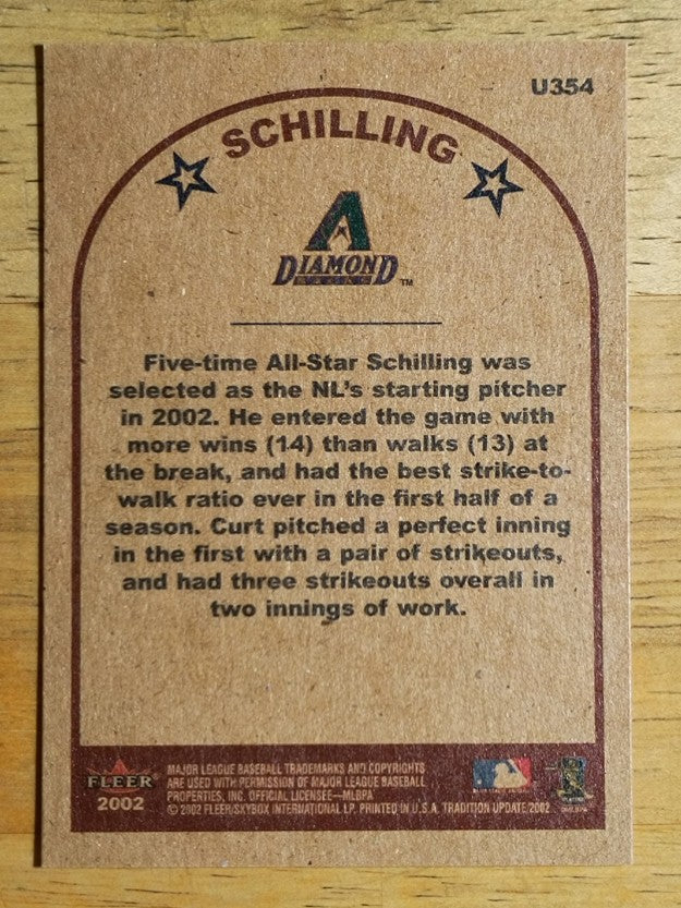 2002 Fleer Tradition Update #U354 Curt Schilling AS