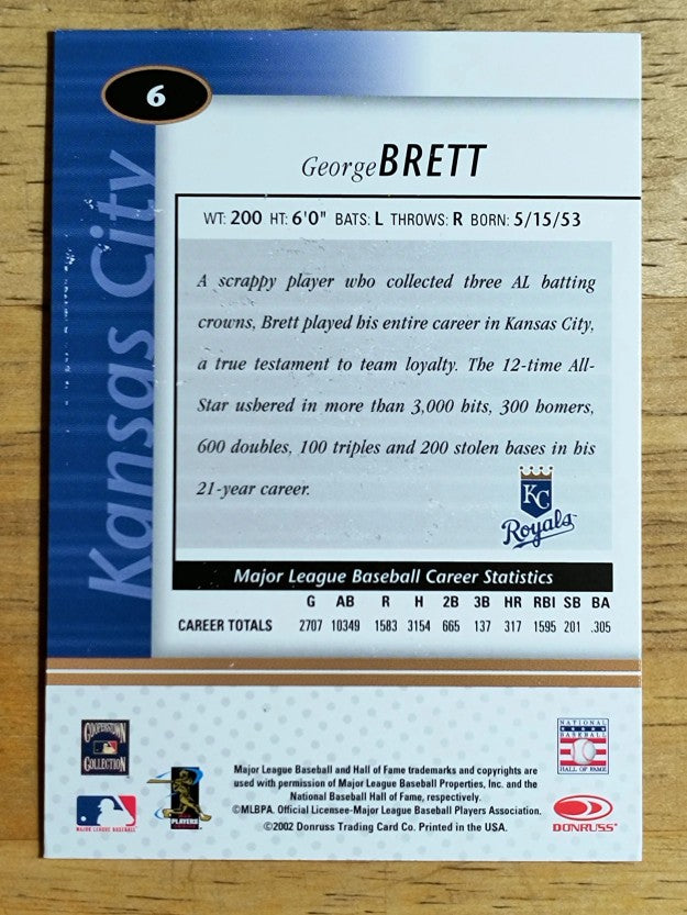 2002 Leaf Certified #6 George Brett (EX)