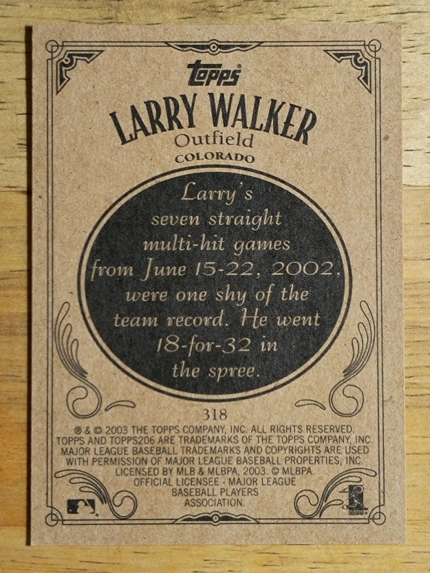 2002 Topps 206 #318 Larry Walker