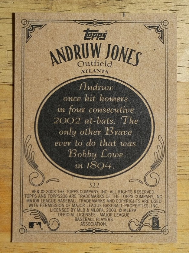 2002 Topps 206 #322 Andruw Jones