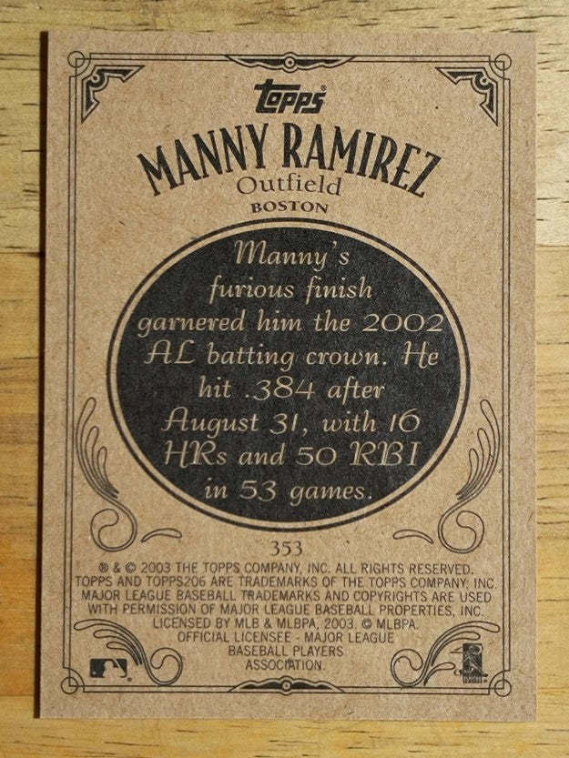2002 Topps 206 #353 Manny Ramirez SP