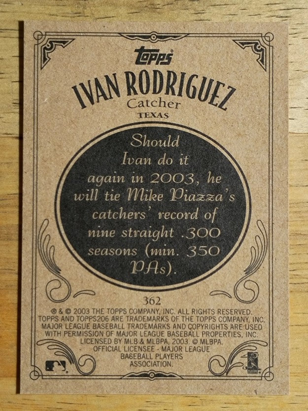 2002 Topps 206 #362 Ivan Rodriguez