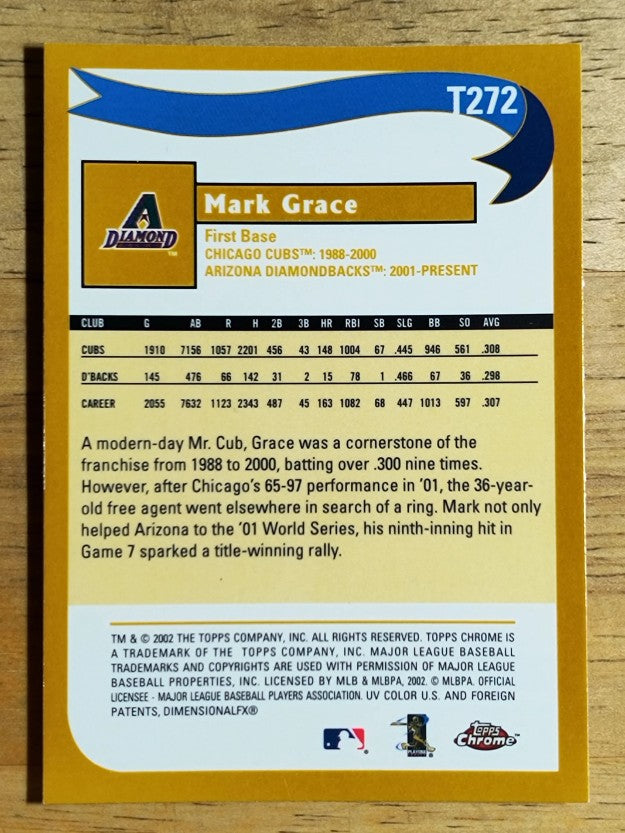 2002 Topps Chrome Traded #T272 Mark Grace WW