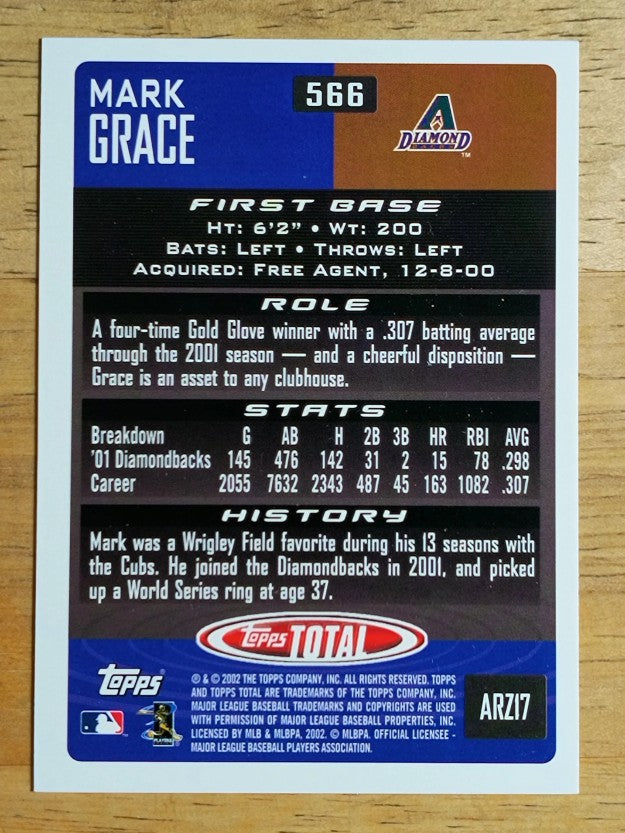 2002 Topps Total #566 Mark Grace