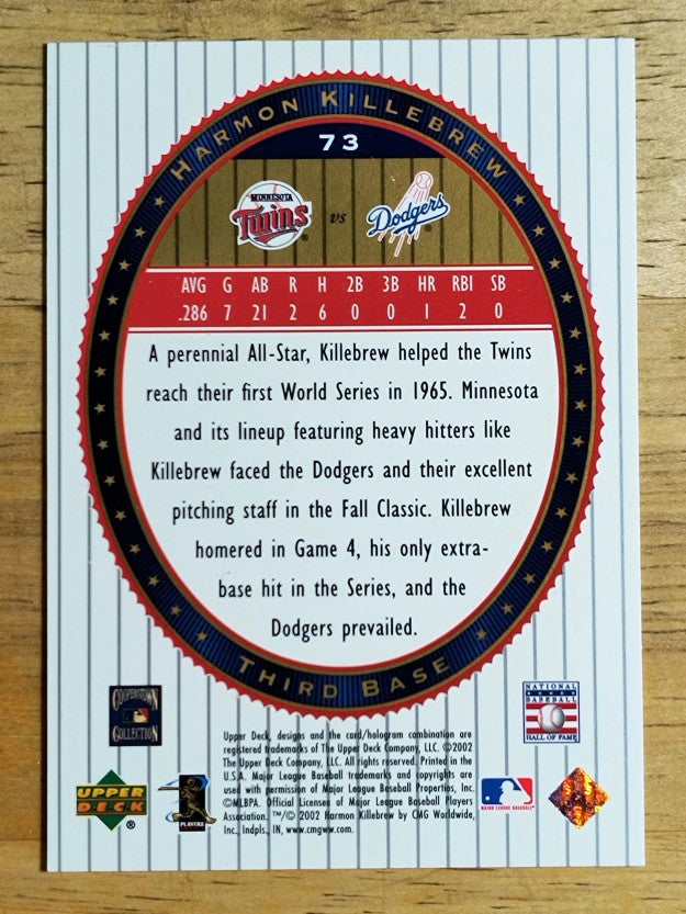 2002 Upper Deck World Series Heroes #73 Harmon Killebrew