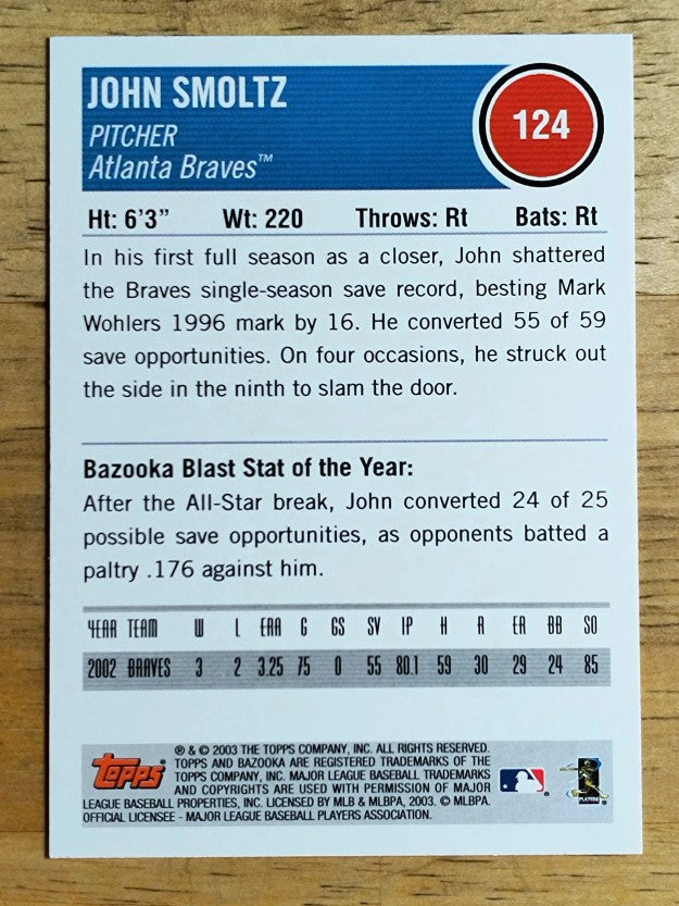 2003 Bazooka #124 John Smoltz