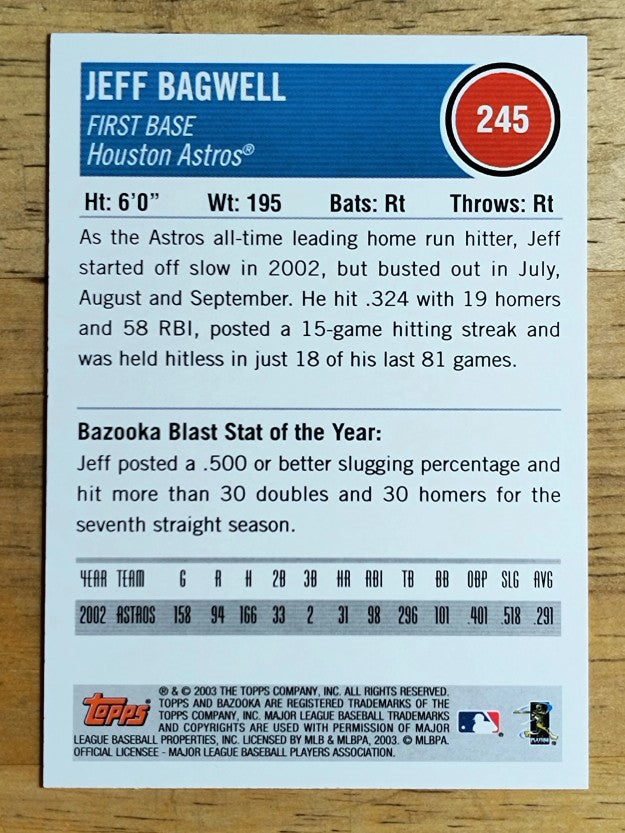 2003 Bazooka #245 Jeff Bagwell