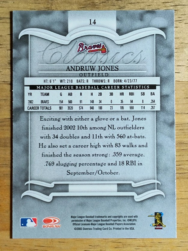 2003 Donruss Classics #14 Andruw Jones