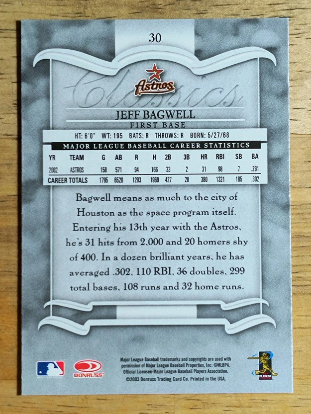 2003 Donruss Classics #30 Jeff Bagwell