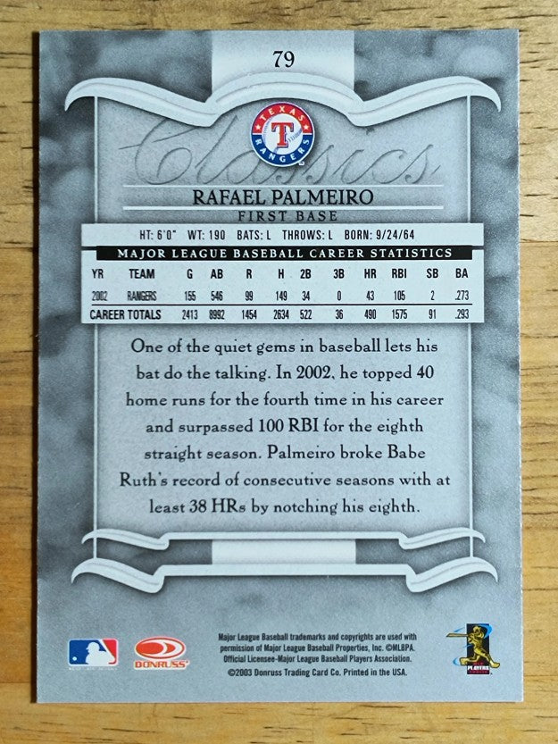 2003 Donruss Classics #79 Rafael Palmeiro