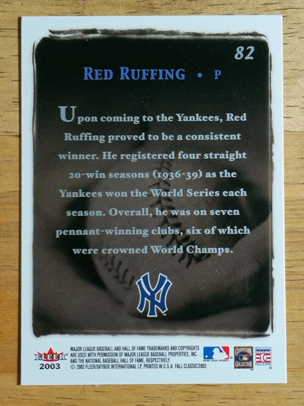 2003 Fleer Fall Classics #82 Red Ruffing GC