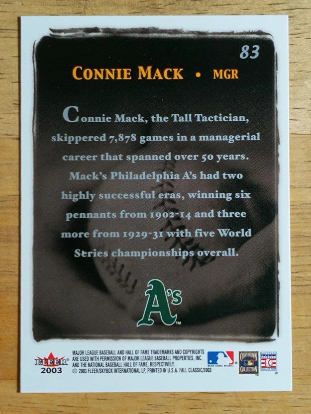 2003 Fleer Fall Classics #83 Connie Mack GC