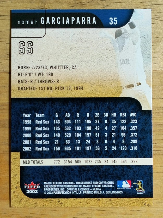 2003 Fleer Genuine #35 Nomar Garciaparra