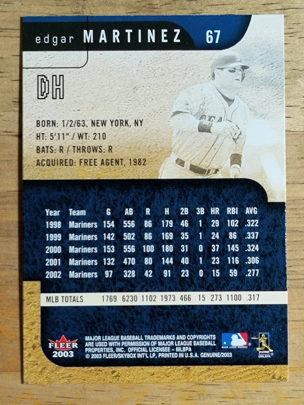 2003 Fleer Genuine #67 Edgar Martinez