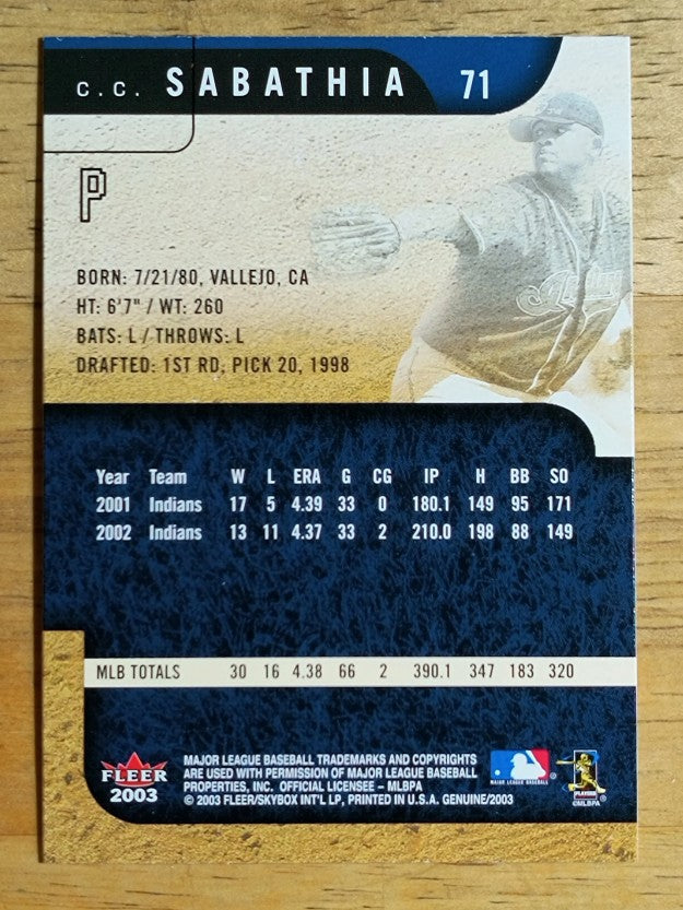 2003 Fleer Genuine #71 C.C. Sabathia