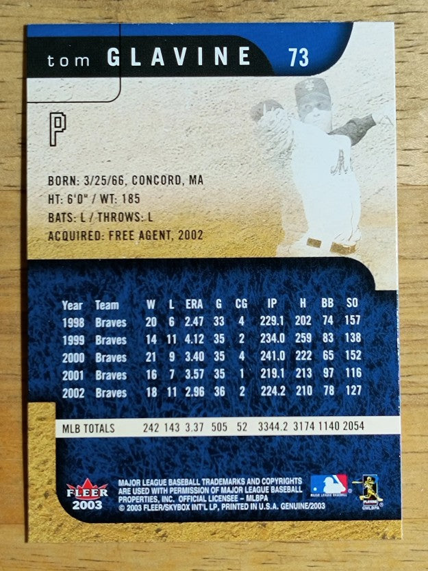 2003 Fleer Genuine #73 Tom Glavine