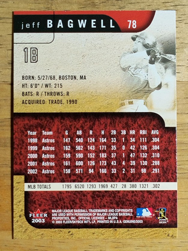 2003 Fleer Genuine #78 Jeff Bagwell