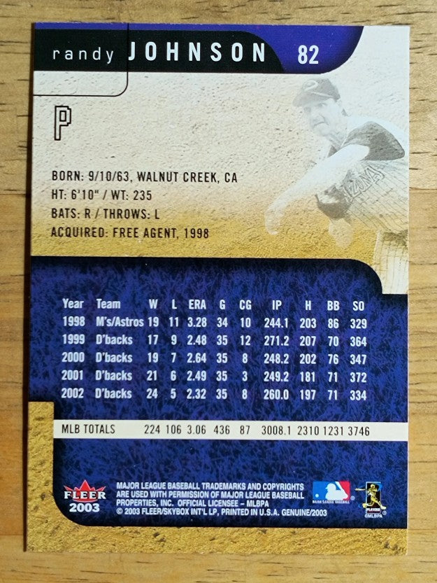 2003 Fleer Genuine #82 Randy Johnson