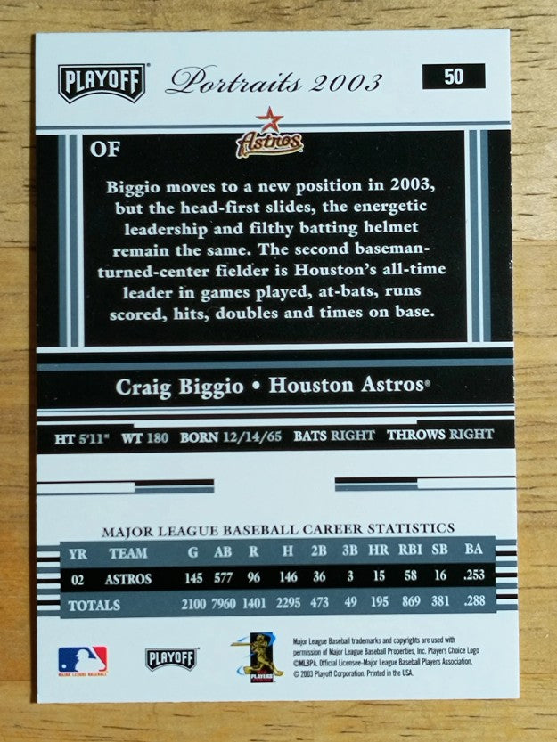 2003 Playoff Portraits #50 Craig Biggio