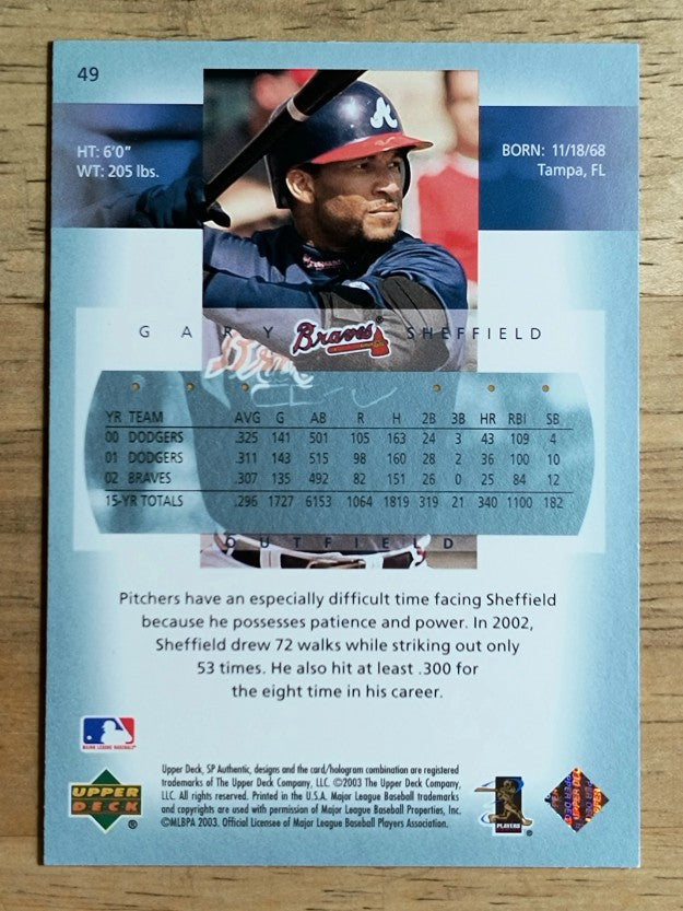 2003 SP Authentic #49 Gary Sheffield