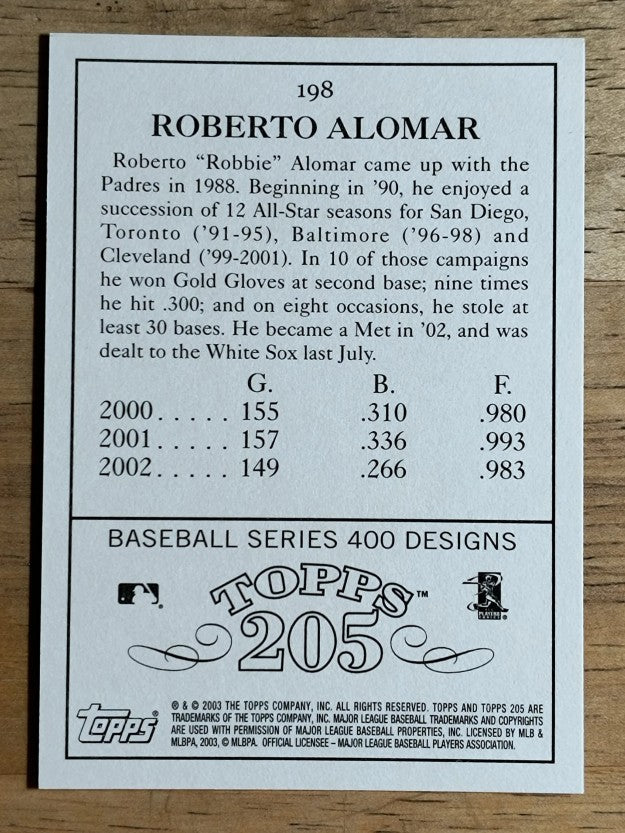 2003 Topps 205 #198 Roberto Alomar