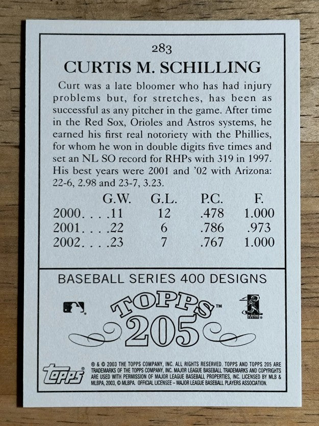 2003 Topps 205 #283A Curt Schilling Look Ahead
