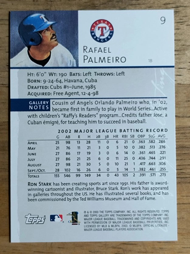 2003 Topps Gallery #9 Rafael Palmeiro