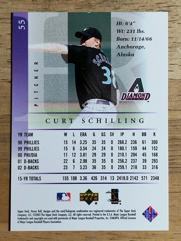 2003 Upper Deck Honor Roll #55 Curt Schilling