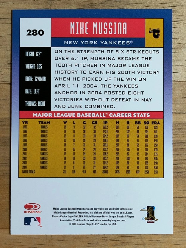 2005 Donruss #280 Mike Mussina