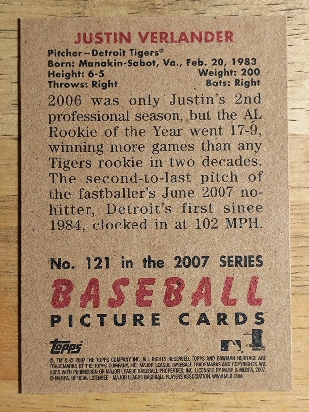 2007 Bowman Heritage #121 Justin Verlander