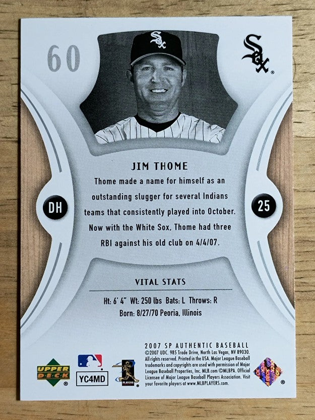 2007 SP Authentic #60 Jim Thome