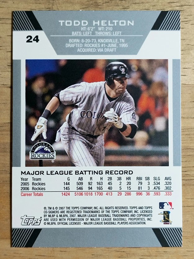 2007 Topps Co-Signers #24 Todd Helton