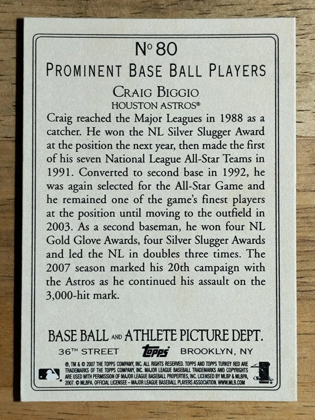 2007 Topps Turkey Red #80 Craig Biggio
