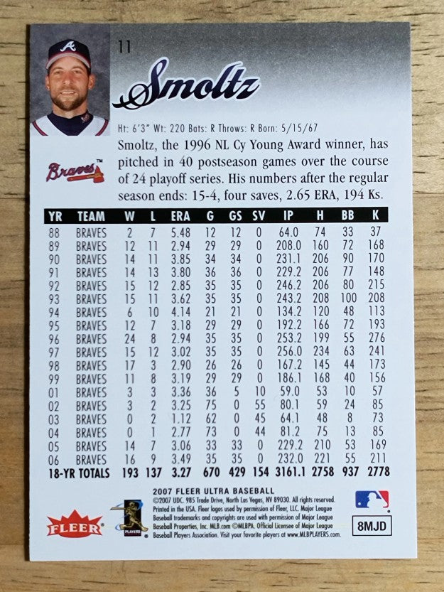 2007 Ultra #11 John Smoltz