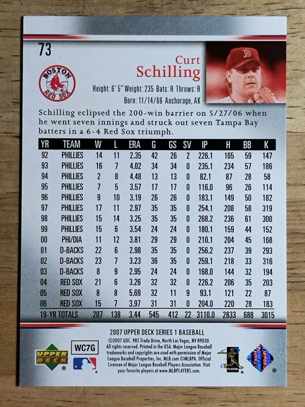 2007 Upper Deck #73 Curt Schilling