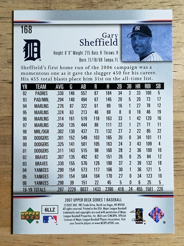 2007 Upper Deck #168 Gary Sheffield