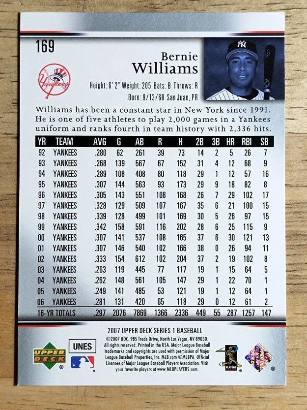 2007 Upper Deck #169 Bernie Williams