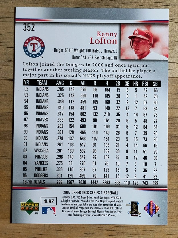 2007 Upper Deck #352 Kenny Lofton