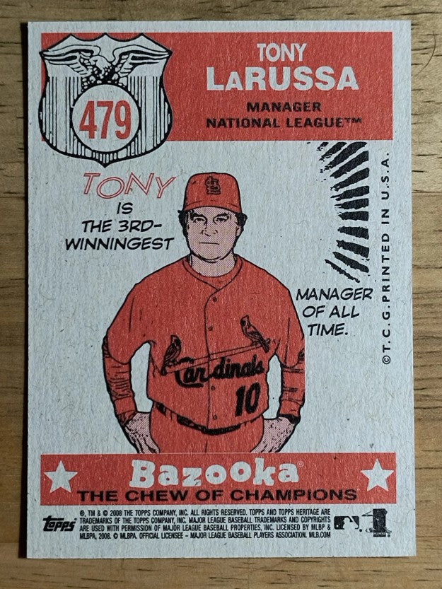 2008 Topps Heritage #479 Tony LaRussa AS MG SP