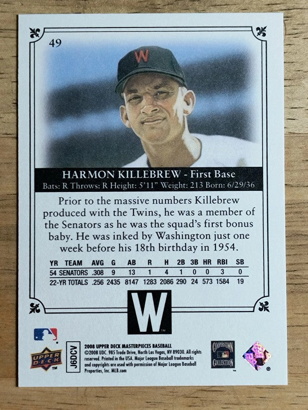 2008 UD Masterpieces #49 Harmon Killebrew