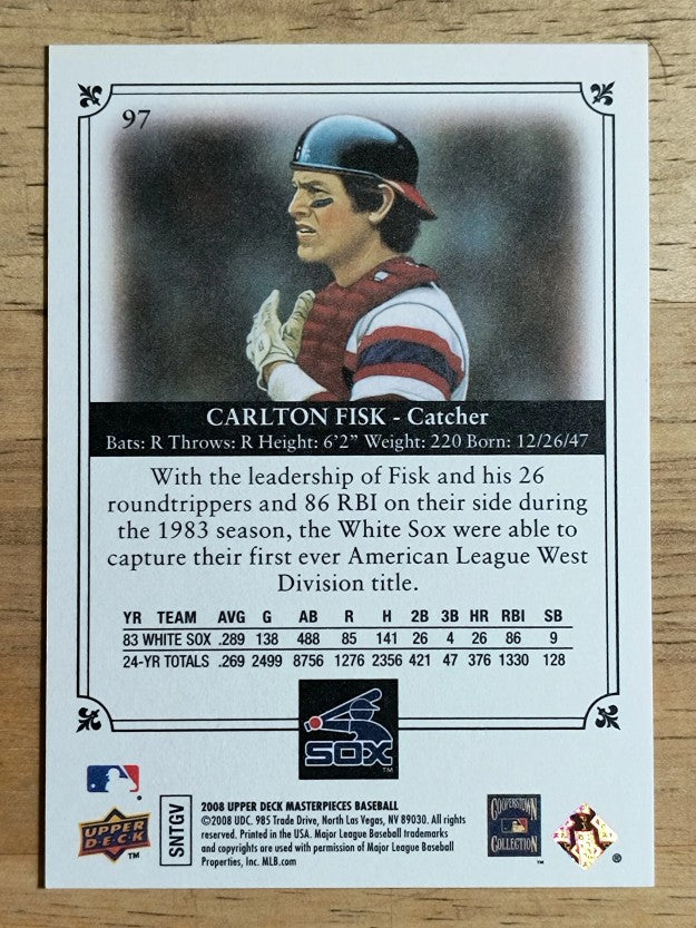 2008 UD Masterpieces #97 Carlton Fisk SP