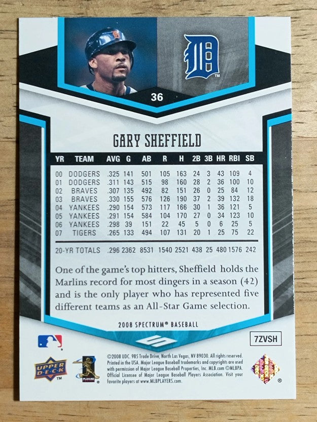 2008 Upper Deck Spectrum #36 Gary Sheffield
