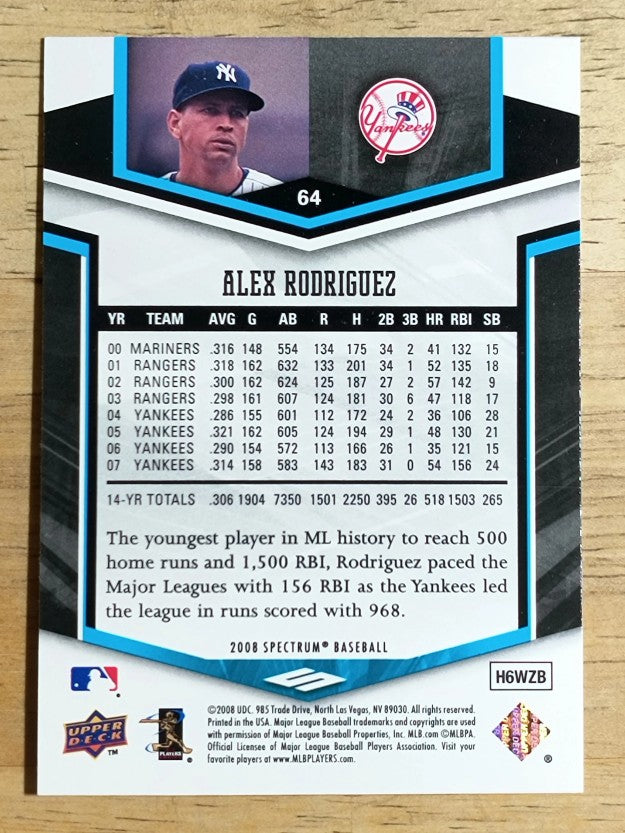 2008 Upper Deck Spectrum #64 Alex Rodriguez